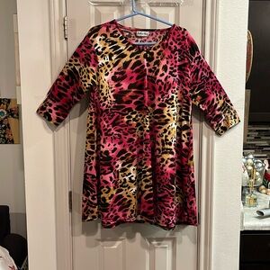 Southern charm hot pink leopard dress